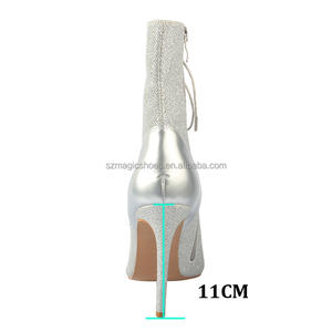 Commercio all'ingrosso Sexy argento latino americano <span class=keywords><strong>stivali</strong></span> da ballo tacco molto alto 11CM <span class=keywords><strong>tacchi</strong></span> da ballo per le donne - Product Image 2