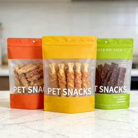 Sacs auto-scellants de qualité alimentaire avec fermeture éclair pour friandises lyophilisées pour animaux de compagnie, pochettes souples mates pour l'emballage d'aliments pour chiens et chats
