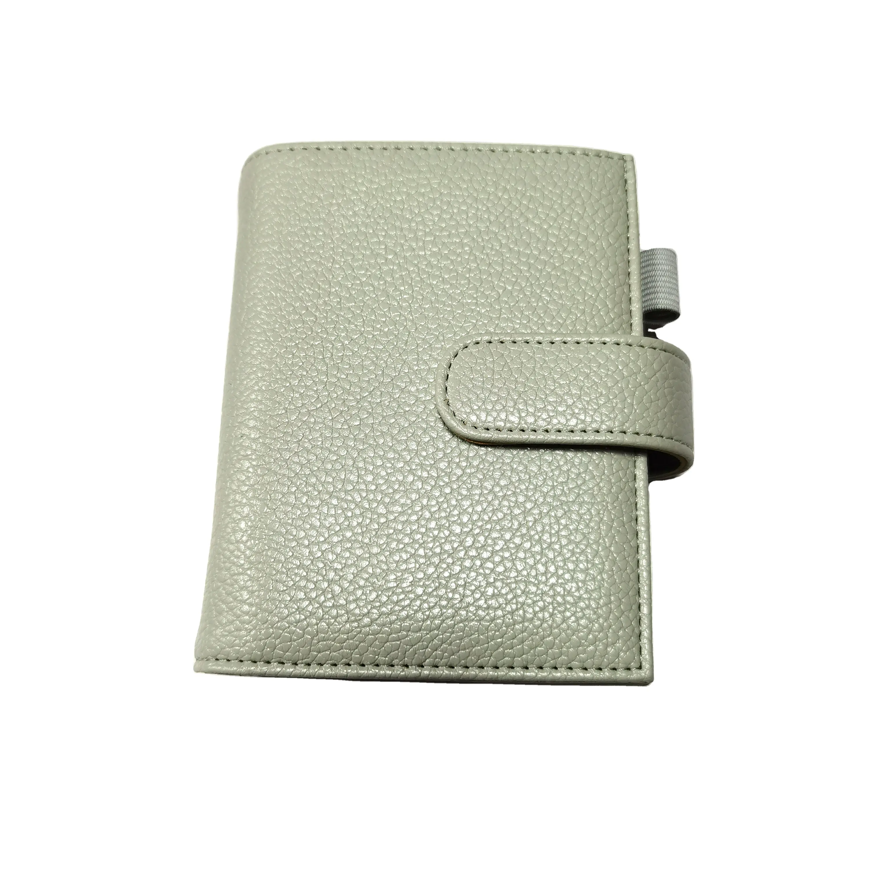 Custom PU 6 anello supporto A7 pelle legante cerniera in pelle Mini 8 Pocket Card raccoglitore