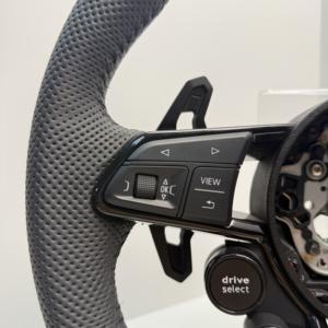 Volante R8 con pulsante di avviamento, in pelle completamente traforata, per <span class=keywords><strong>A3</strong></span> A4 A5 A6 B8 B9 Q3 Q5 TT TTRS RS3 RS4 S3 S4 S5 8V - Product Image 6