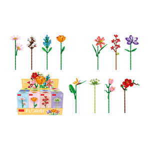 미니 12 형 PE 어린이 DIY 빌딩 블록 꽃 꽃다발 세트 결코 퇴색하지 않는 모델 빌딩 블록 - Product Image 1