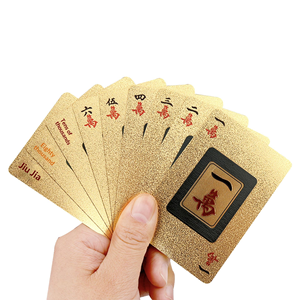 Tuiles de Mahjong en PVC Personnalisées, Imperméables, Effet Givré, Cartes à Jouer, Impression Personnalisée en Feuille d'Or, Finition Bronzée, Écologiques - Product Image 1