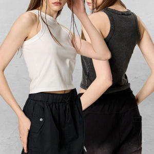 Cropped Distressed <b>Muscle</b> Tee Y2K American Baddie 320GSM Vintage Washed - Product Image 2