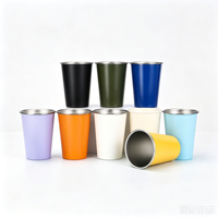 Chope à bière en acier inoxydable 500 ml (17 oz) à paroi simple, réutilisable, avec logo personnalisé pour la maison, les fêtes, les bars, les voyages et le camping
