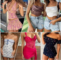 Liquidation de stock de vêtements pour femmes, robes, hauts, pantalons d'occasion, inventaire mixte, expédition aléatoire