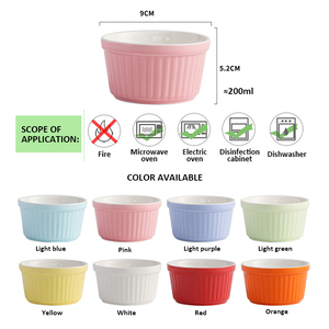 Ramequins en céramique personnalisés de 3,5 pouces pour la cuisson, 6 oz, résistants au four, pour crème brûlée et <span class=keywords><strong>soufflé</strong></span>, avec logo imprimé, vente en gros - Product Image 2