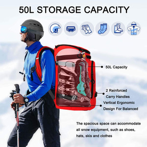 Échantillon gratuit Accessoires de plein air personnalisés Sac en nylon pour casque de ski Gants Équipement de ski Sac imperméable Bottes de snowboard Sac à dos - Product Image 6