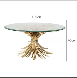 Hiện đại sang trọng thép không gỉ bàn ăn với sáng tạo lúa mì tai thiết kế Brass trang trí cho đàm phán tiếp nhận - Product Image 1