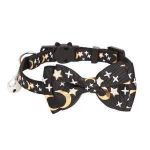<span class=keywords><strong>Collar</strong></span> de Lujo para Perros y Gatos Pequeños con Diseño de Estrellas, Luna y Lazo, con Campana y Cierre de Seguridad, Venta al Por Mayor - Product Image 6