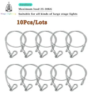 10pcs 3MMx700MM Safety Rope Steel Stage Lighting Safety Cable Moving Head Beam Durable Steel Rope For All DJ Disco Lights