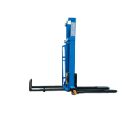 Apilador de Palés con Batería de Iones de Litio, 4WD, Capacidad de 1 Tonelada, Montacargas Eléctrico Manual Portátil, Eléctrico Lateral
