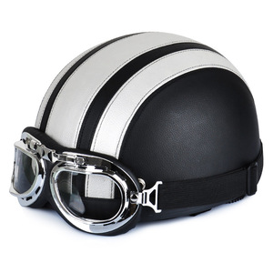 Scooter électrique Citycoco moto casque en cuir rétro personnalité casque mode demi casque envoyer des lunettes - Product Image 2