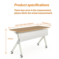 Modulaire Moderne Simple Pliable Mobile MFC Mobilier de bureau Maison Classe d'étude Formation Conférence Salle de réunion Table pliable