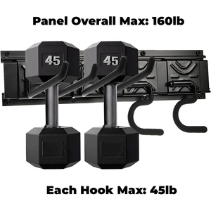 JH-Mech Garage Tool <strong>Storage</strong> <strong>Rack</strong> <strong>System</strong> with 2 S and 2 Long Hooks 17 Inch Wall Mounted Heavy Duty Garden Tool Organizer - Product Image 3