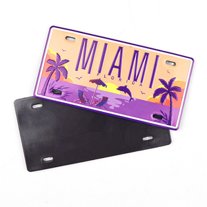 Venta al por mayor personalizado impreso aluminio metal Miami ciudad nombre coche matrícula recuerdo nevera imán - Product Image 3