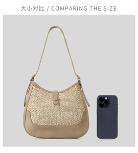 Bolso Bandolera Natural Rattan Woven Zipper Portable <strong>Bag</strong> Summer Women <strong>Cross</strong> <strong>Body</strong> <strong>Raffia</strong> <strong>Bags</strong> Girls Small Beach Handbag Straw - Product Image 3
