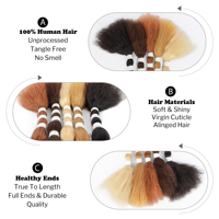 OrientFashion Cheveux Humains Vietnamiens Ondulés et Bouclés en Vrac à Faible Chute pour Tresses et Twists de Salon
