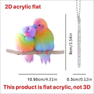 Nouveau Pendentif en Acrylique Naturel Transfrontalier, Ornement Coloré Oiseaux en <span class=keywords><strong>Couple</strong></span>, Décoration pour Rétroviseur de Voiture, Cadeau, <span class=keywords><strong>Porte</strong></span>-clés de Sac à Dos - Product Image 6