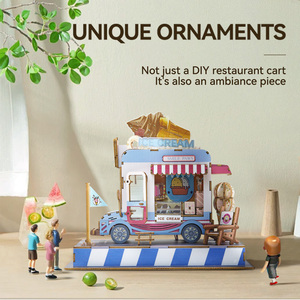 Wincent Puzzle 3D in Legno Furgone dei Gelati, Kit Modello Miniatura Food Truck, Artigianato Fai da Te, Decorazione da Scrivania, Regalo da Collezione - Product Image 4
