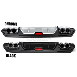 Difusor de Parachoques Trasero Inferior Negro/Cromado con Salida de Escape Doble para Honda Civic 10ª Generación Sedán 4 Puertas 2016-18 JDM - Product Image 2