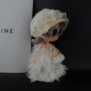 Chapeau de paille Gazi Elder Sister ZSigaBJD1/8, mini-chapeau BJD, bonnet Lolita, foulard en dentelle, accessoires en tissu, échelle 1:8, pour les 14 ans et plus - Product Image 1