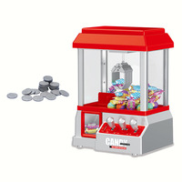 Mini machine à griffes éducative en plastique AJB, à monnayeur, avec lumières et sons, distributeur de bonbons et de prix