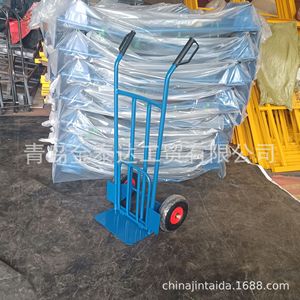 Carretilla de Mano de Acero con 2 Ruedas de 255 mm, Color Azul Lago, Recubrimiento en Polvo, Estructura de Plataforma Industrial - Product Image 5