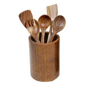 Großhandels preis Holz Küchengeräte Zubehör Kochen Oliven Teak Akazien holz Küchen utensilien Set Kochute nsilien