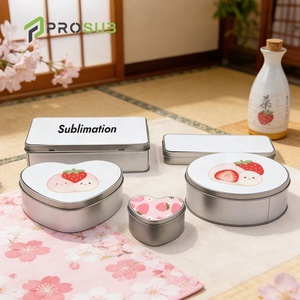 Prosub Sublimation Blank Candy Metal <strong>Round</strong> Tin <strong>Box</strong> Diy Photo Custom Sublimation Printing Tin Boxes - Product Image 2