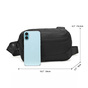 Bolso cruzado informal ligero resistente al agua, paquete de <span class=keywords><strong>hombro</strong></span> de <span class=keywords><strong>pecho</strong></span> minimalista para hombres y mujeres, bloqueo de bandolera - Product Image 4