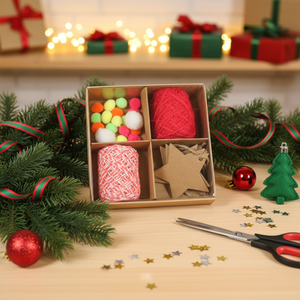 Kit de Noël Nature-pak : Ensemble d'emballage cadeau avec ruban gros-grain et <span class=keywords><strong>ficelle</strong></span>, tout-en-un, écologique, durable, pour DIY de fêtes, nœud étoile, OEM - Product Image 2