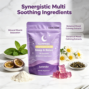 Gomitas de Melatonina OEM 500mg con Citrato de Magnesio, L-Teanina, Balsamo de Limón, Flor de la Pasión, Sabor Frambuesa para Adultos, Ayuda para un Sueño Más Profundo y Prolongado - Product Image 3