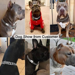 Cadena de Metal de 19mm de alta calidad, Collar de cadena cubana de acero inoxidable dorado para mascotas, Collar de entrenamiento para perros grandes - Product Image 6