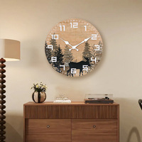 Horloge murale silencieuse à aiguilles de 12 pouces, style européen vintage, minimaliste et créative, en bois MDF, alimentée par piles, pour bureau