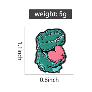 Humorous Dinosaur Esmalte Pin Cartoon Verde Dino Broche Lapel Badge Jóias Presente para Amigos Mochila Atacado - Product Image 6