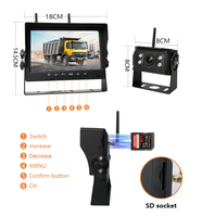 Caméra et moniteur de secours de véhicule sans fil de Hd 7 pouces 2.4g Digital pour le camion d'autobus