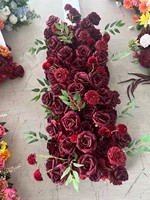 H475 Burgunderrote Handgefertigte Hochzeitsblumen-Arrangement Künstlicher Calla-Lilien-Strauß Rose Hortensie 60cm Blumenball Tischdekoration