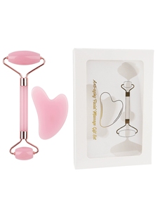 <span class=keywords><strong>Rodillo</strong></span> Facial y Piedra Gua Sha de <span class=keywords><strong>Cuarzo</strong></span> <span class=keywords><strong>Rosa</strong></span> Natural - Herramienta de Masaje Facial y Corporal Blanqueadora y Antienvejecimiento - Product Image 2
