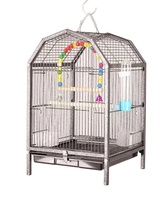 Cage à oiseaux en métal avec roulettes, design anti-évasion, cage à perroquet portable, cage de voyage pour oiseaux de compagnie