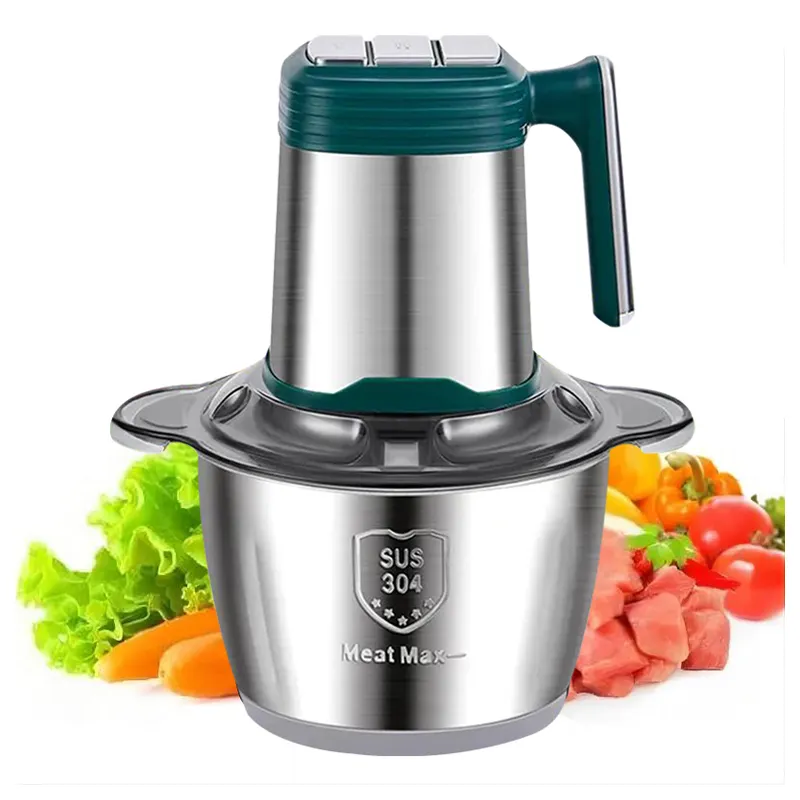 home kitchen 2L 3L bowl cutter automatic vegetable food chopper mincer machine electric stainless steel meat grinder slicer