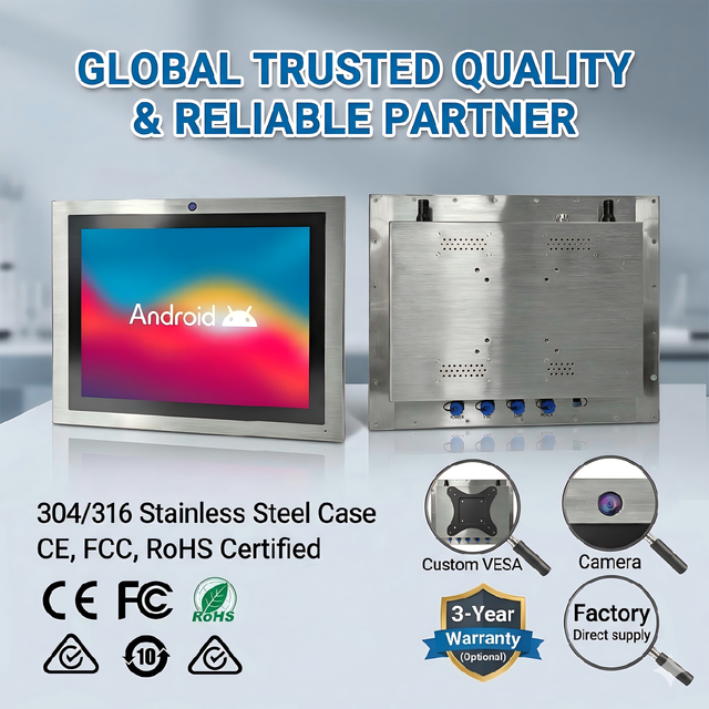 Industrial Pc 15 Inch Hmi Linux Window Android IP65 Waterproof 10.4 12.1 15 17 19 Inch Touch Panel Wall-mounted Industrial Pc