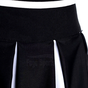 Conjunto de Uniforme de Porristas Blanco y Negro, Top Corto con Tirantes Cruzados y Falda Plisada, Disfraz para Equipo de Baile para Mujeres Adultas - Product Image 6