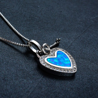 Collier pendentif cœur en cristal de luxe, pierre opale de feu blanche, chaîne en argent sterling 925, 18 pouces, bijoux pour femmes