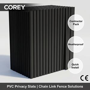 Lames de clôture occultantes en <span class=keywords><strong>PVC</strong></span> noir de 2 po, pack professionnel, 90 % d'intimité, résistantes aux intempéries, installation rapide, vente en gros - Product Image 1