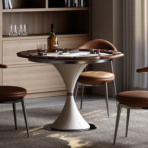 Mesa de póquer de nogal negro norteamericano de gama alta <span class=keywords><strong>minimalista</strong></span> italiana Villa sala de estar entretenimiento mesa de <span class=keywords><strong>ajedrez</strong></span> y cartas - Product Image 2
