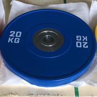 Équipement de fitness commercial pour salle de sport : Poids de compétition robustes, colorés et calibrés, avec plaques de prise en charge pour haltères
