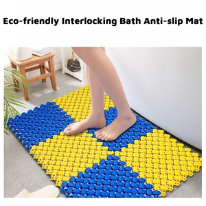 Tapis de sol de salle de bain antidérapant en PVC à emboîtement, carreaux de tapis de douche à drainage pour salle de bain, <span class=keywords><strong>SPA</strong></span> et piscine 20cm*20cm - Product Image 1
