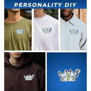 DigitEMB <b>Hen</b> And Chickens Embroidery Patch 4 X 2.19 Iron On Felt Applique For Jackets <b>Bags</b> Hats Apparel - Product Image 6