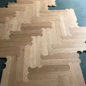 <span class=keywords><strong>Parquet</strong></span> en bois d'ingénierie de qualité supérieure certifié FSC - Chêne/Noyer noir Motif lotus Grade AA Sous-couche en eucalyptus + hêtre - Product Image 6