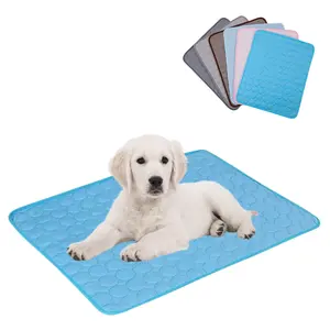 ホット販売夏通気性猫犬冷却マット洗えるアイスシルクペットスリーピングパッド